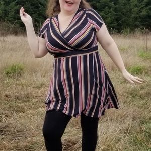 1X faux wrap mini dress